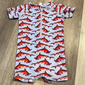 Kate Quinn Short Sleeve Zip Front Rashguard Shortie 12-18 months